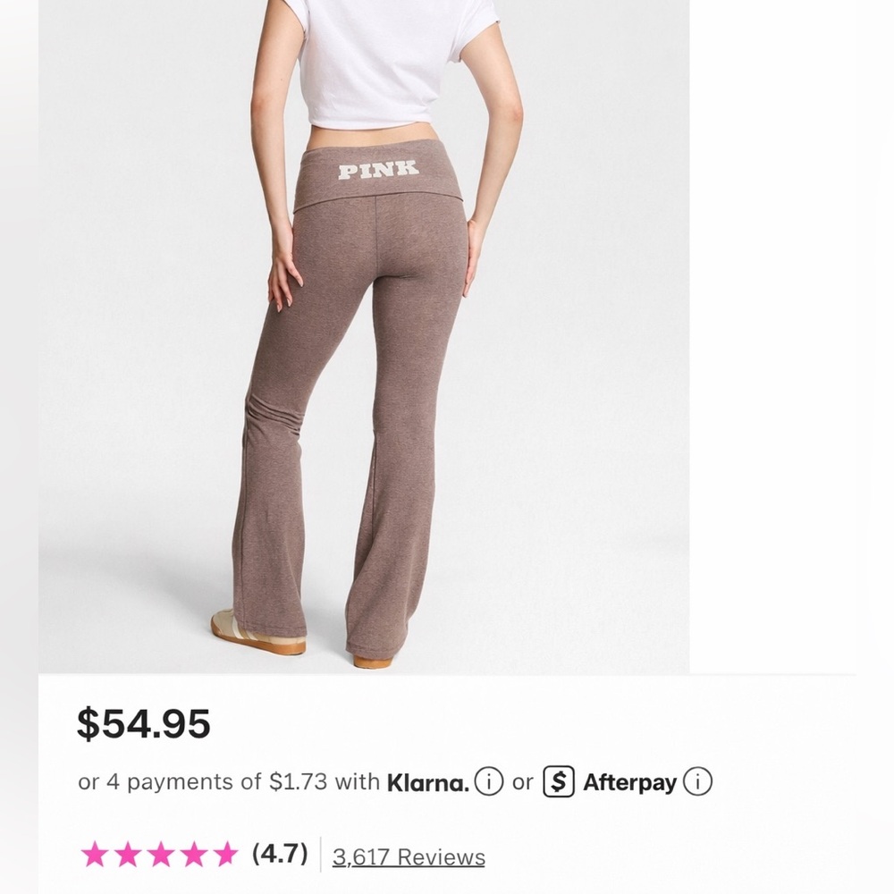 All Day Cotton Fold-Over Flare Leggings Victoria’s Secret / Pink
